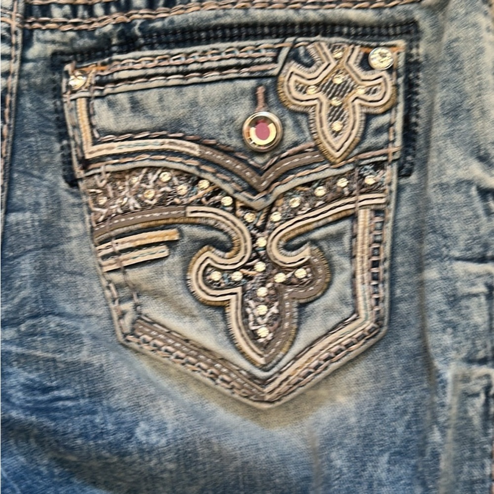 Rock Revival Embellished Blue Denim Jeans